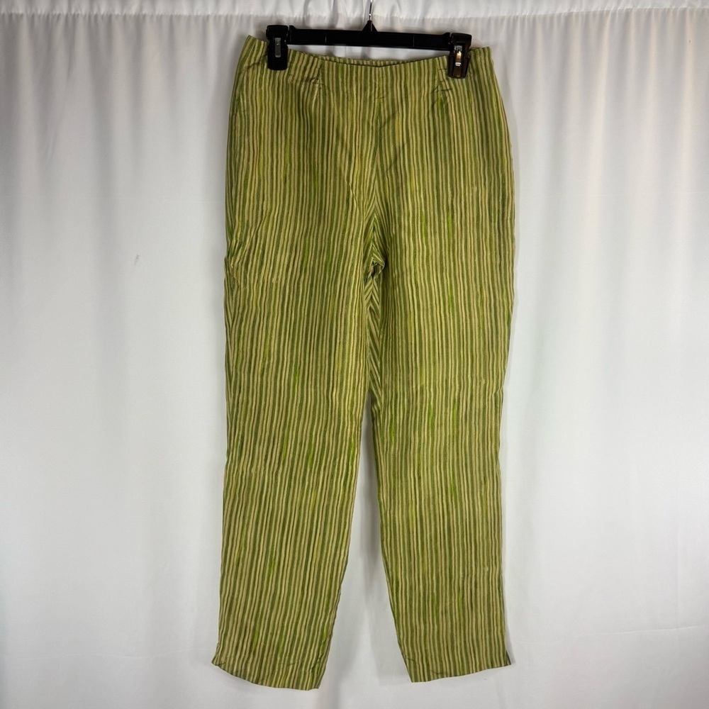 Sigrid Olsen Green Striped Chinos Size: M